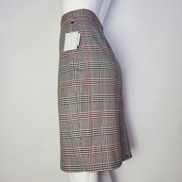 NEW 1. State Black Plaid Pencil Skirt - Picture 2 of 12